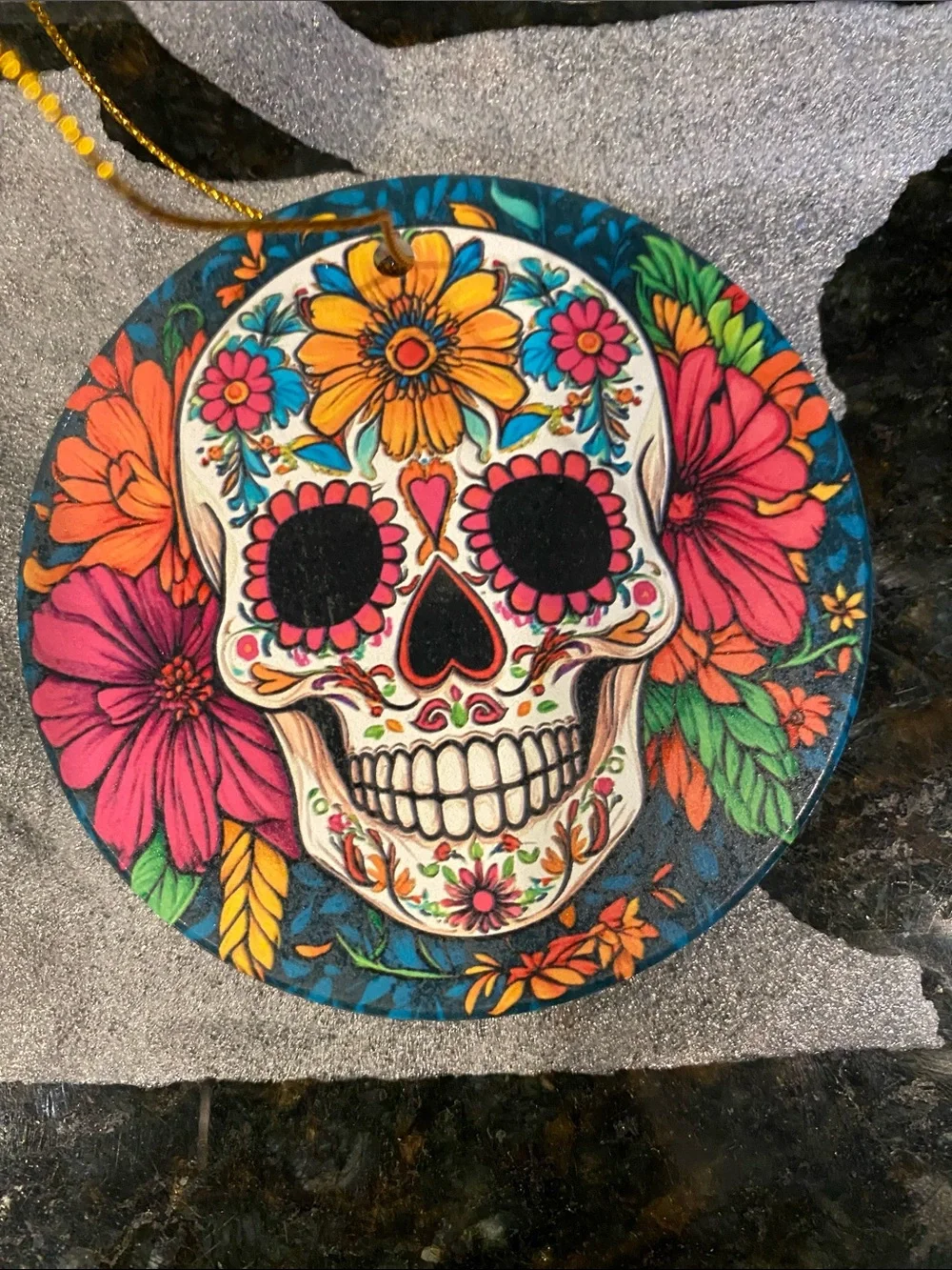 nib Set of 4 Day of the Dead Ornaments